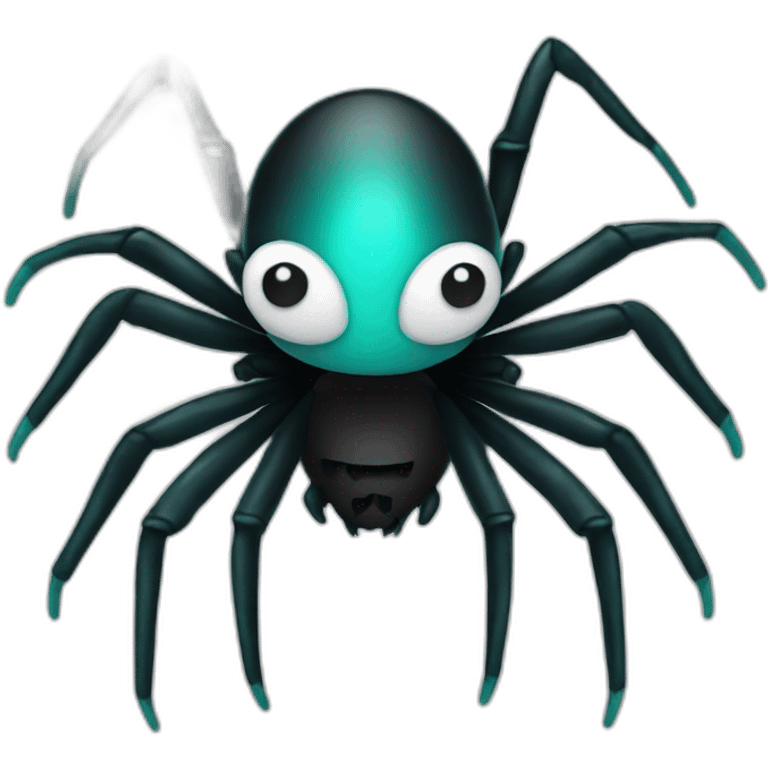 mean spider aqua black emoji