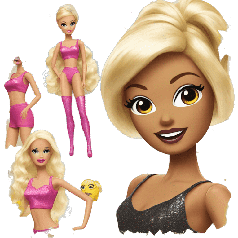 Blonde Go-go dancer Enid Sinclair Barbie,   emoji