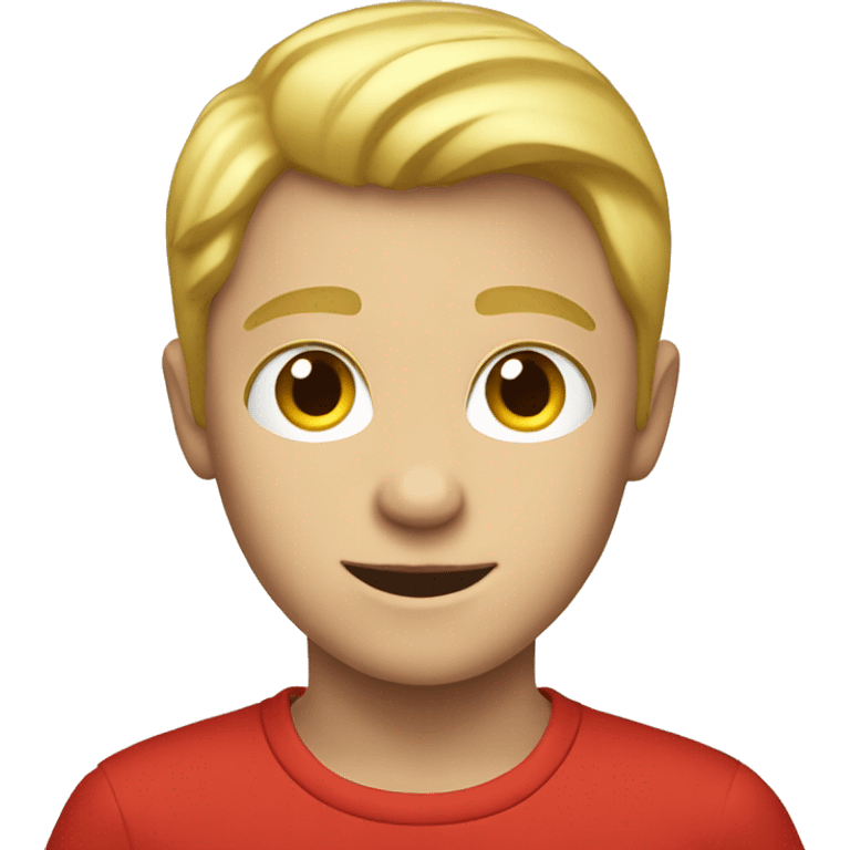 Blonde boy in red shirt emoji