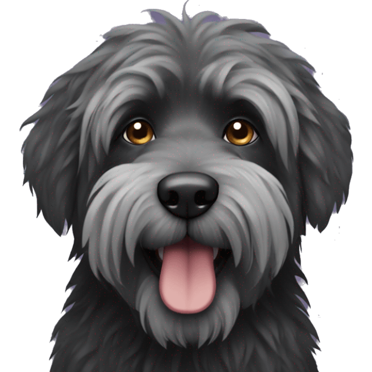 Black shaggy dog emoji