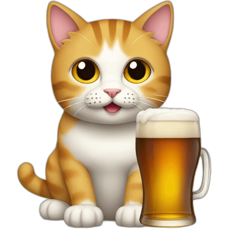 Cat holding a beer emoji