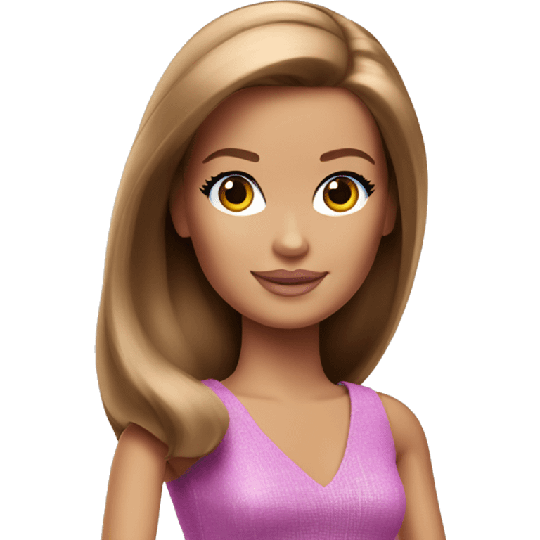 barbie with brown-haired emoji