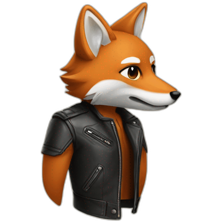 fox with a leather jacket emoji