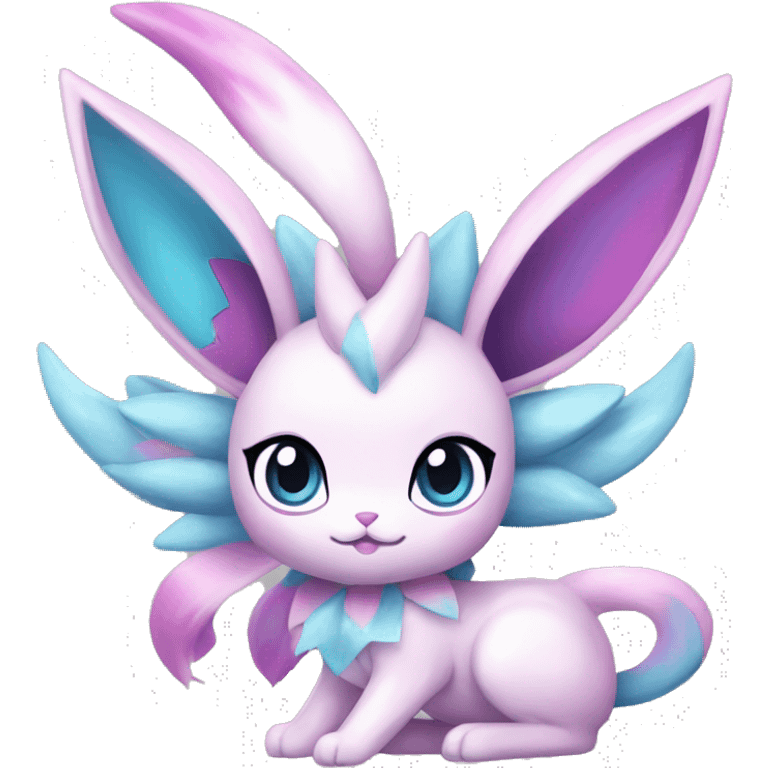 Shiny colorful Glaceon Sylveon Espeon Pokémon emoji