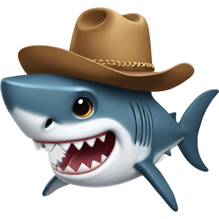 Shark with a cowboy hay emoji