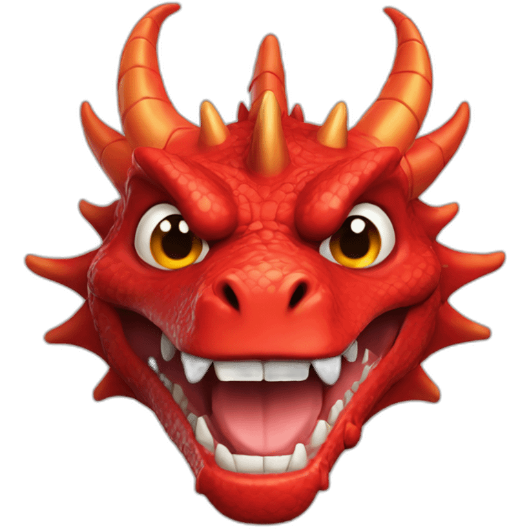 Crazy Funny Red Dragon Head emoji