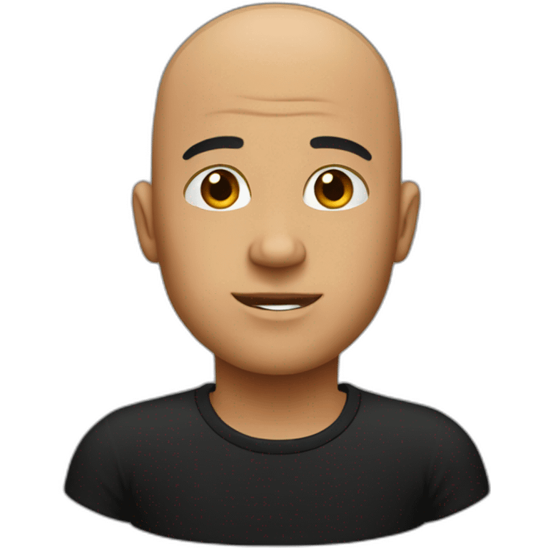 Bald guy with black t shirt emoji