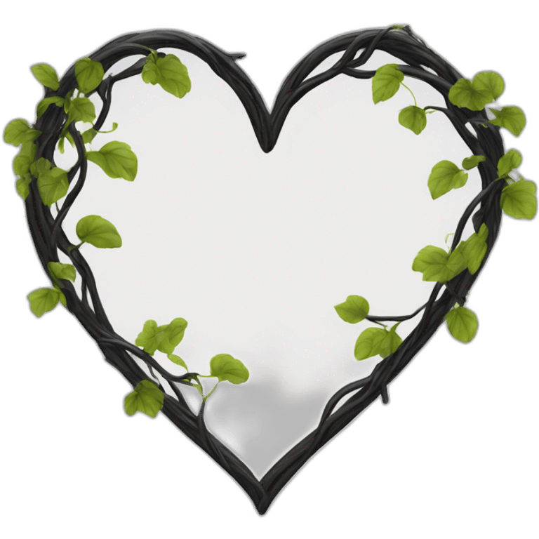 heart shaped black vine frame g emoji