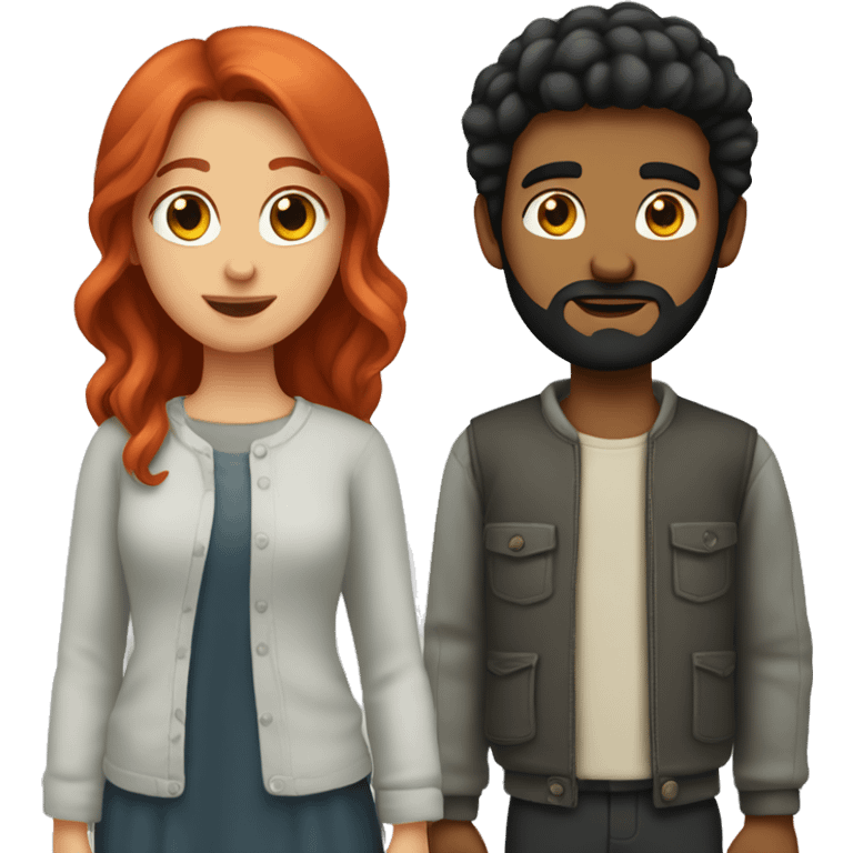 “A red-haired girl with her black-haired boyfriend with a beard” emoji