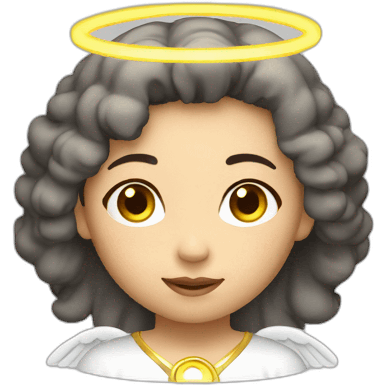 Asian female angel with halo emoji