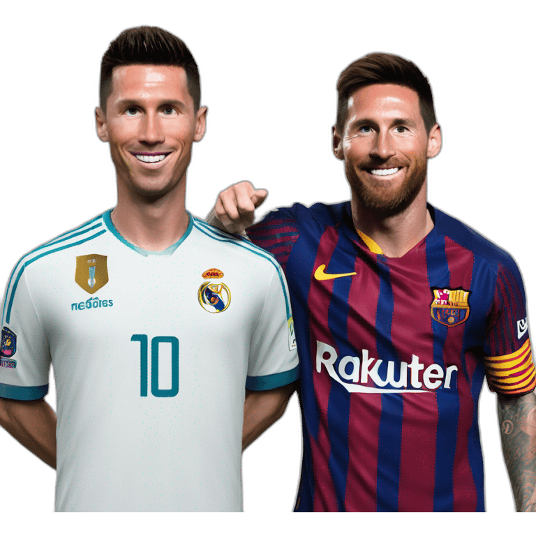 Ronaldo with messi emoji