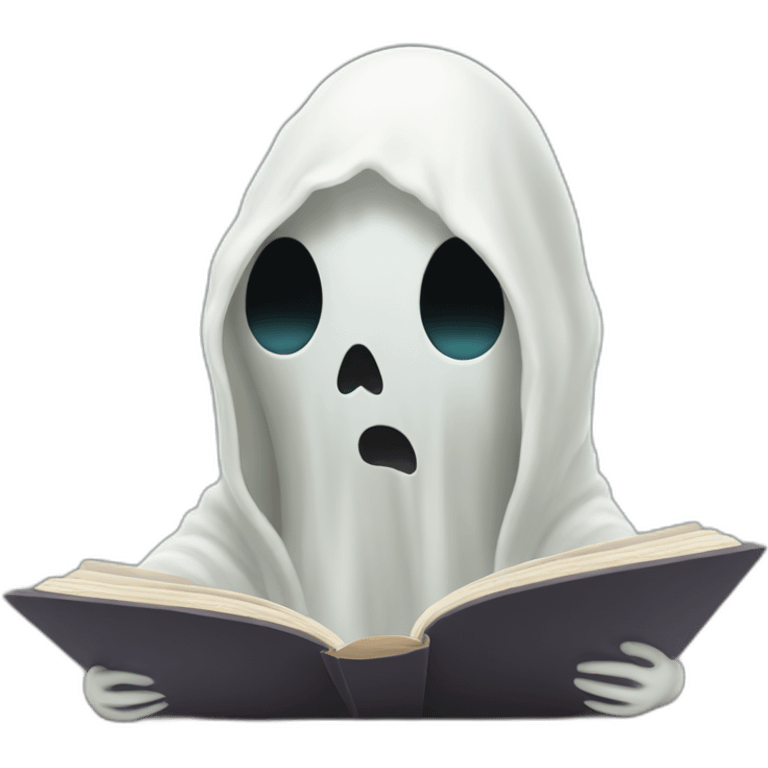 Ghost reading a book emoji