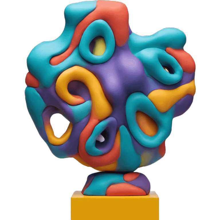 three colorful abstract sculpture realized with modeling clay emoji