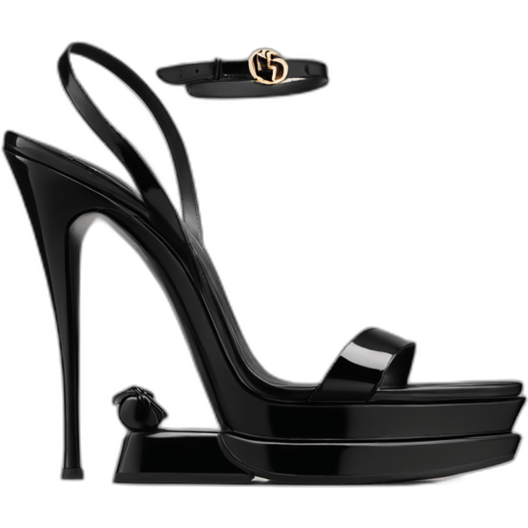 Ysl heel sandal TRIBUTE PLATFORM SANDAL black PATENT LEATHER emoji