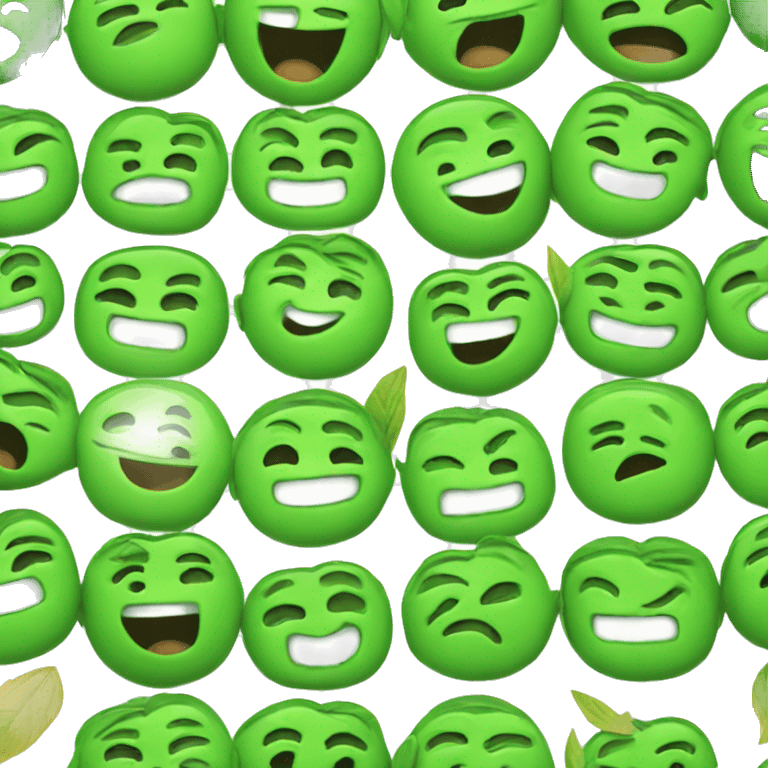 Green, cute, smile, seed,  emoji