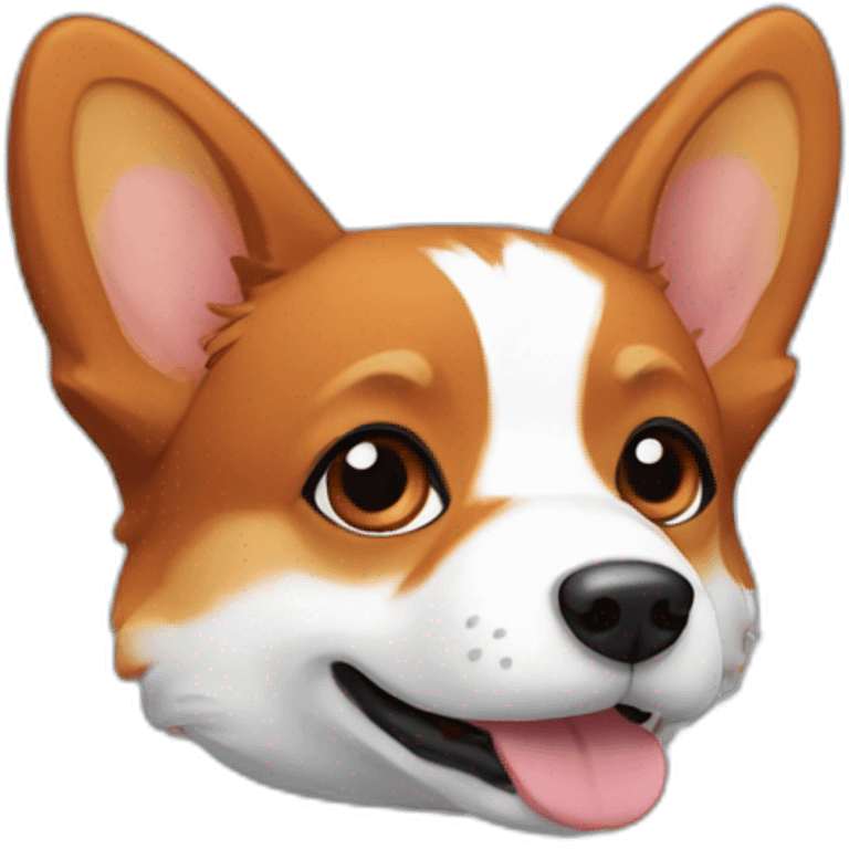 red-headed tricolor corgi emoji