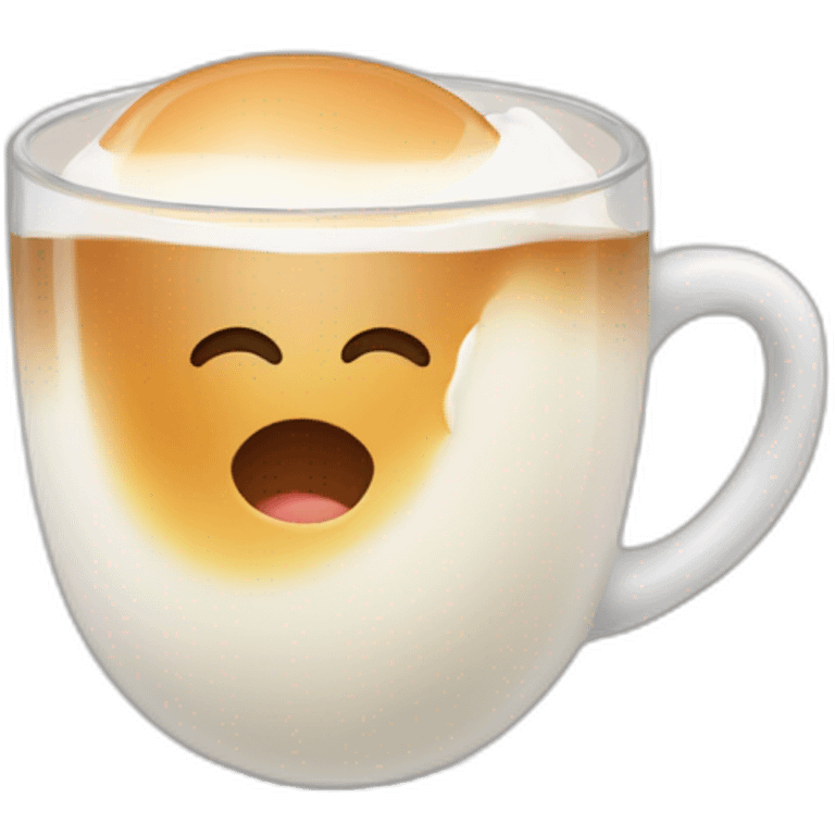 Boiled eggs with milk coffee emoji