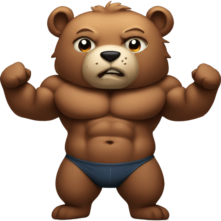 Bear with strong muscly arms emoji