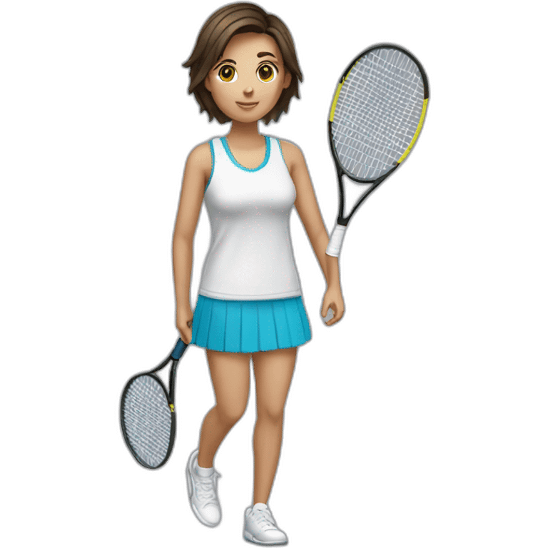 brunet short hair girl tennis emoji