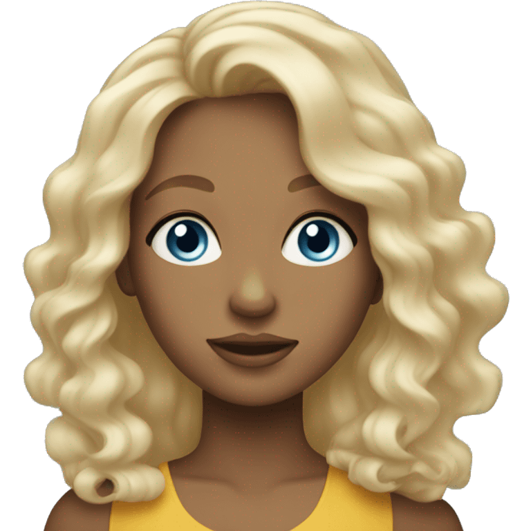 blonde girl with wavy hair blue eyes emoji