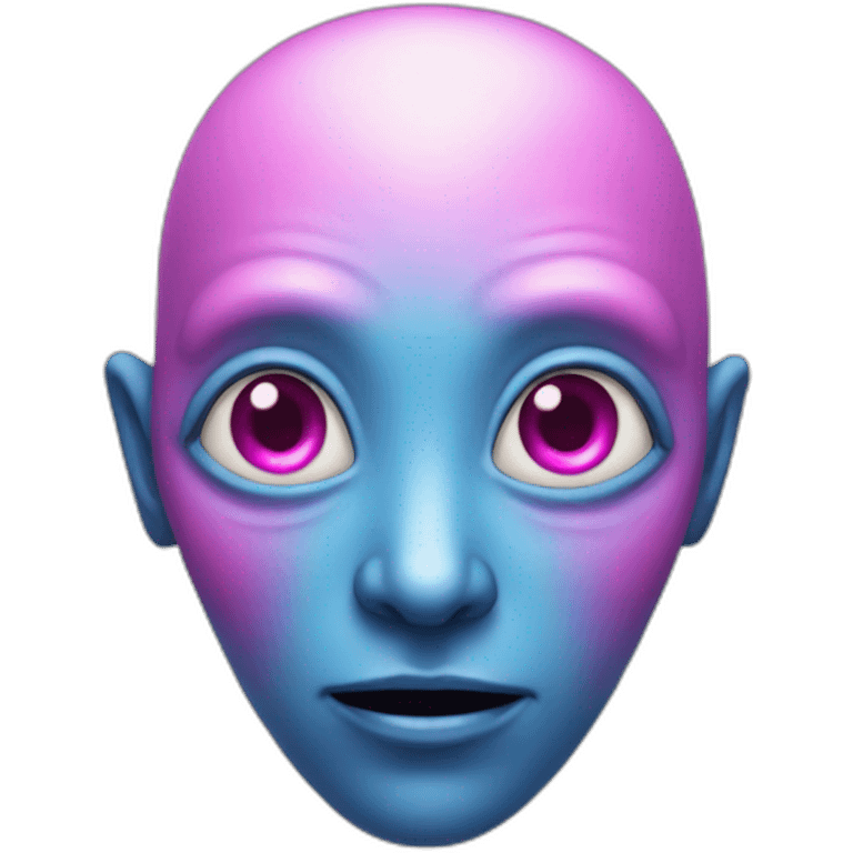 blue alien pink eyes emoji