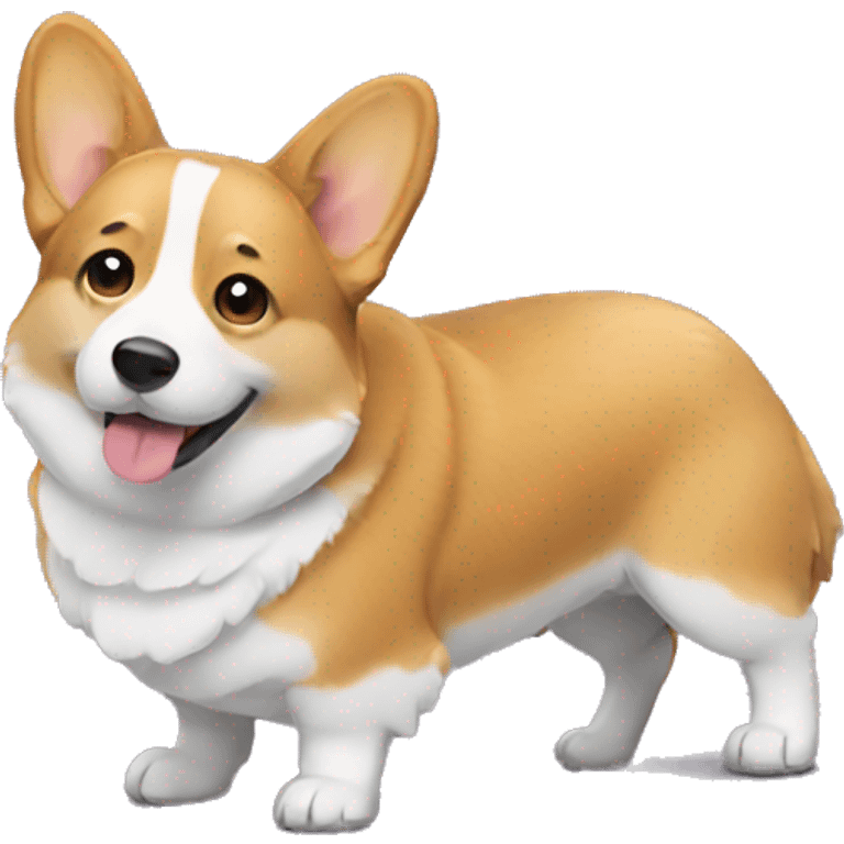 Corgi with wear emoji