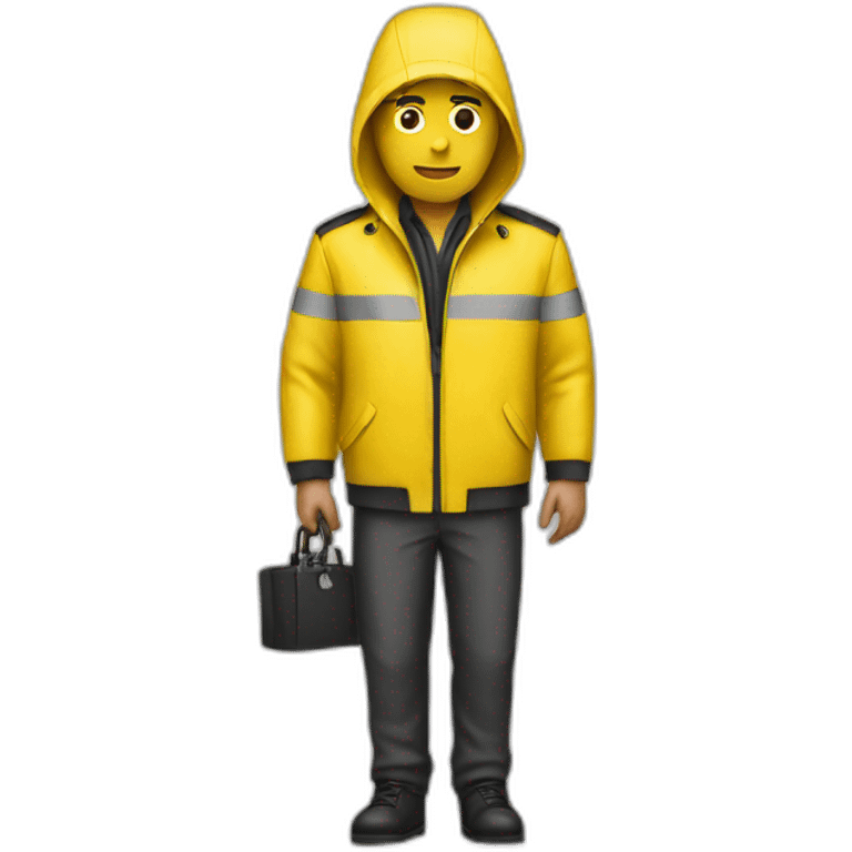 person with yellow security jacket emoji