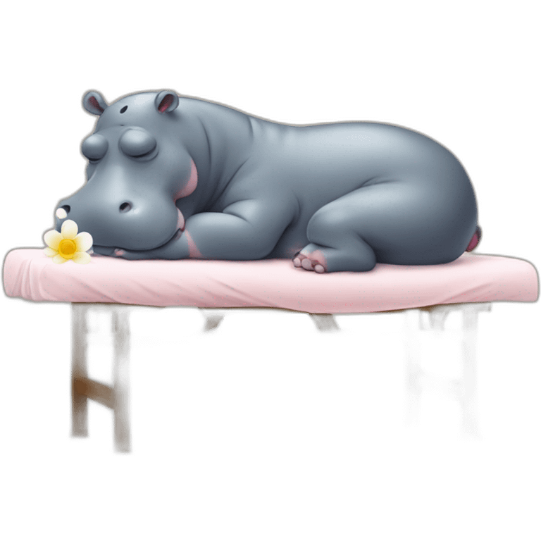 Hippo having a massage emoji