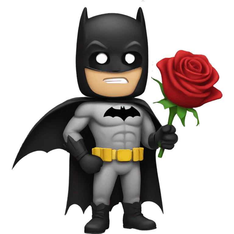 Batman holding a rose emoji