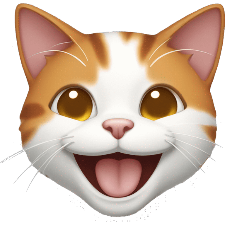 Calico cat laughing emoji