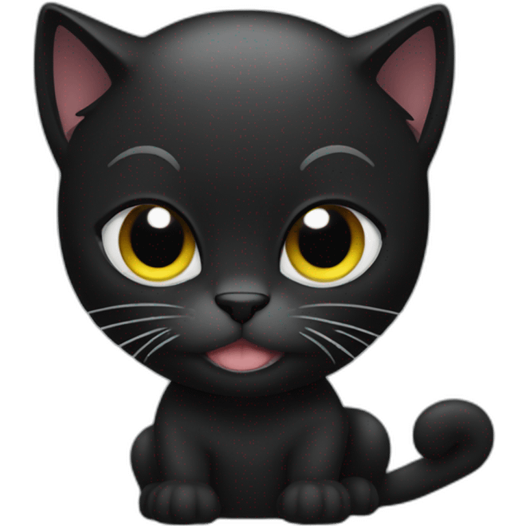 bodybuilding black cat emoji