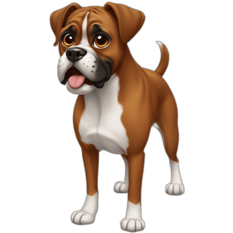 Brown Boxer dog happy face emoji