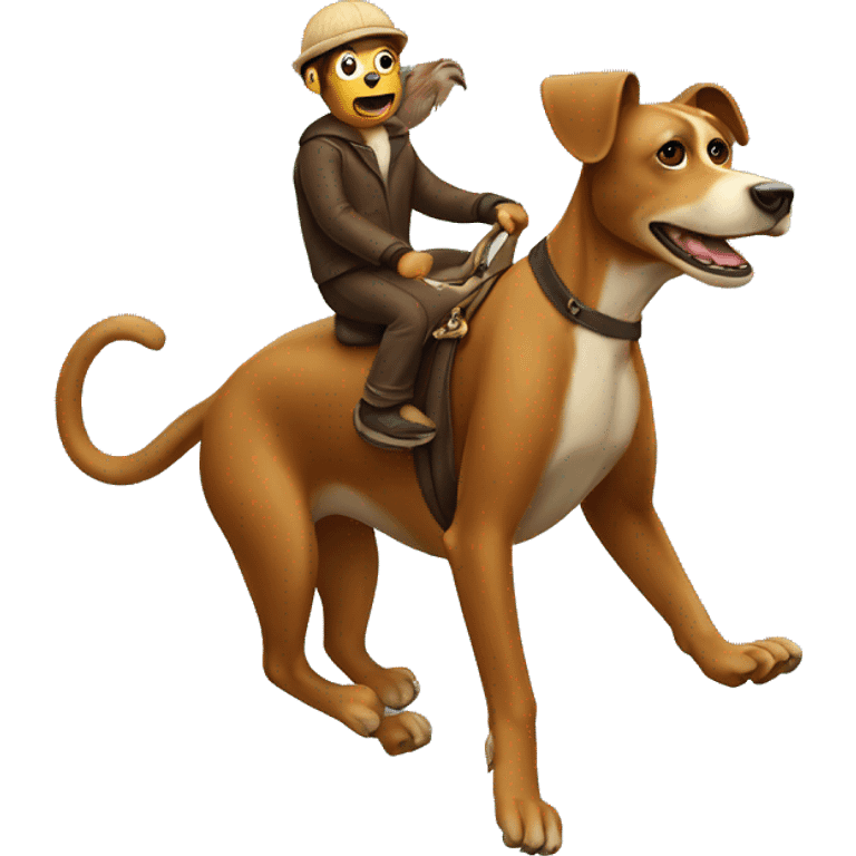 Dog riding a monkey emoji