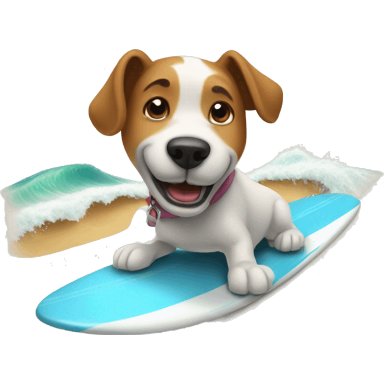 Dog while surfing emoji