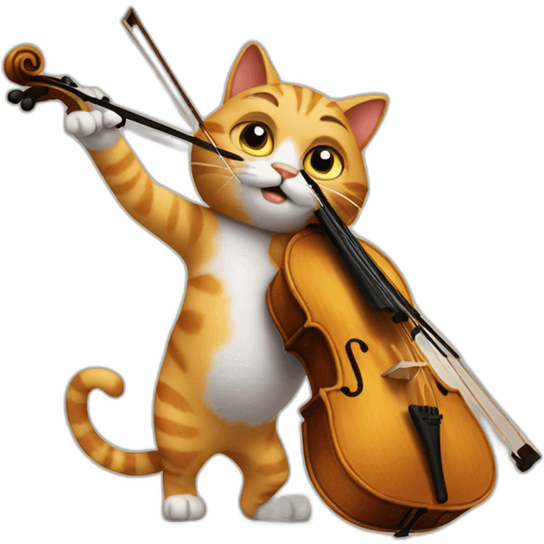 Cat trying to playing violonchelo emoji