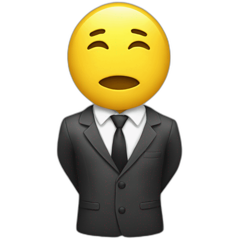 Straight emoji yellow human showing tie hands emoji