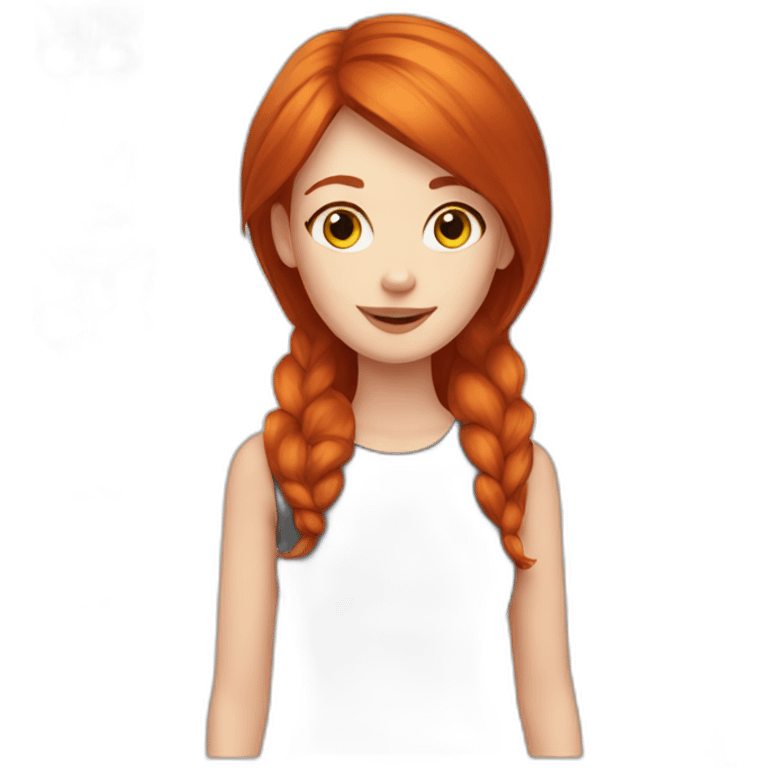 redhead with cat emoji