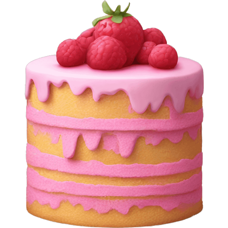 Realistic pink layered cake emoji