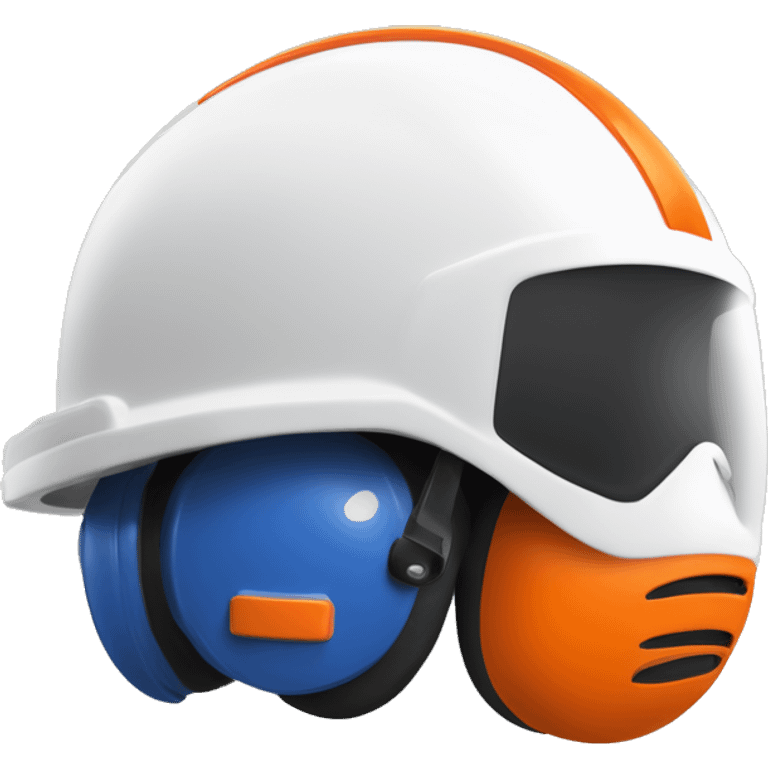  secouriste protection civile casque blanc habits orange et bleu  emoji