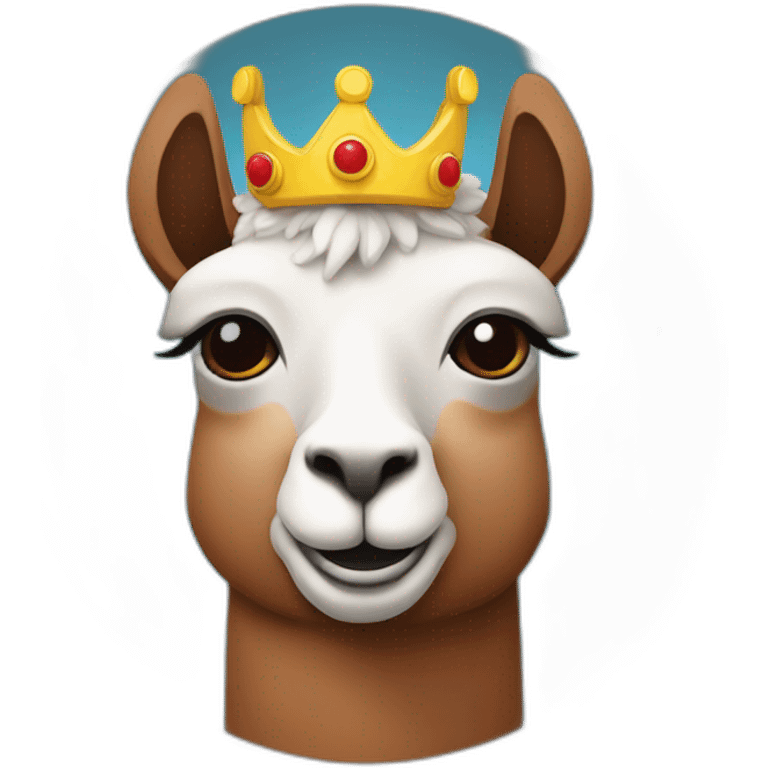 Lama rouge avec une couronne emoji