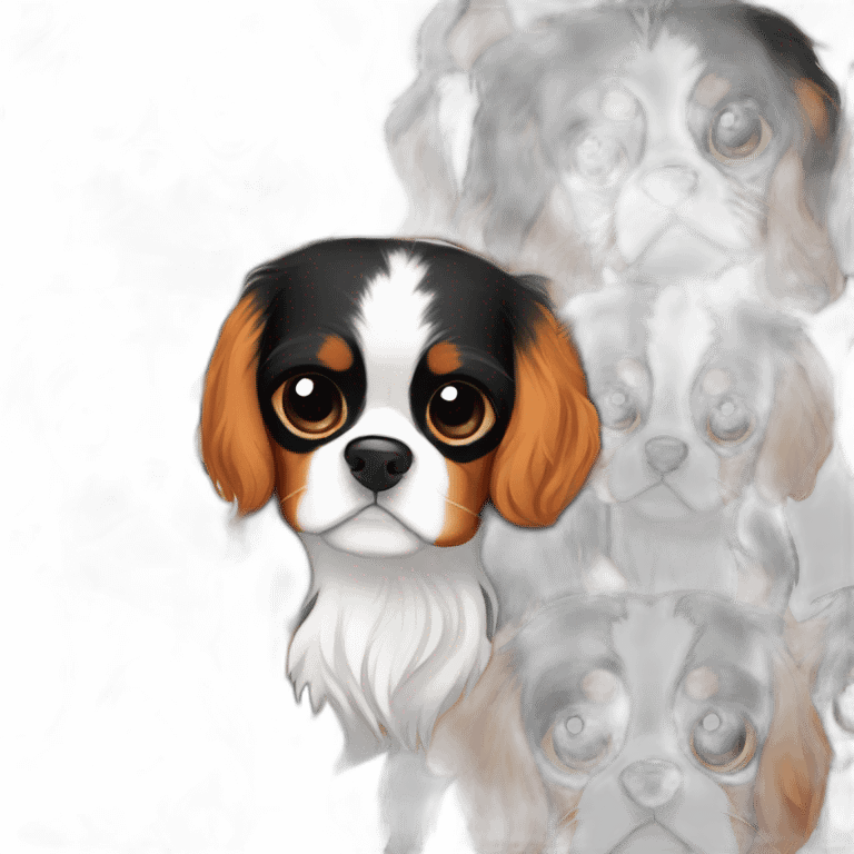 Cavalier King Charles spaniel tri color emoji