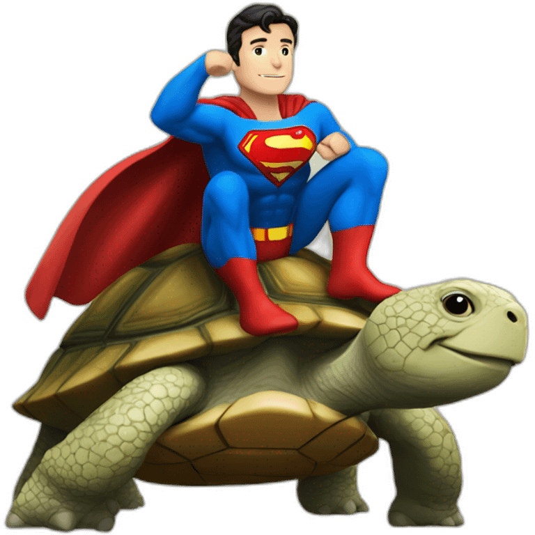 Superman sur une tortue emoji