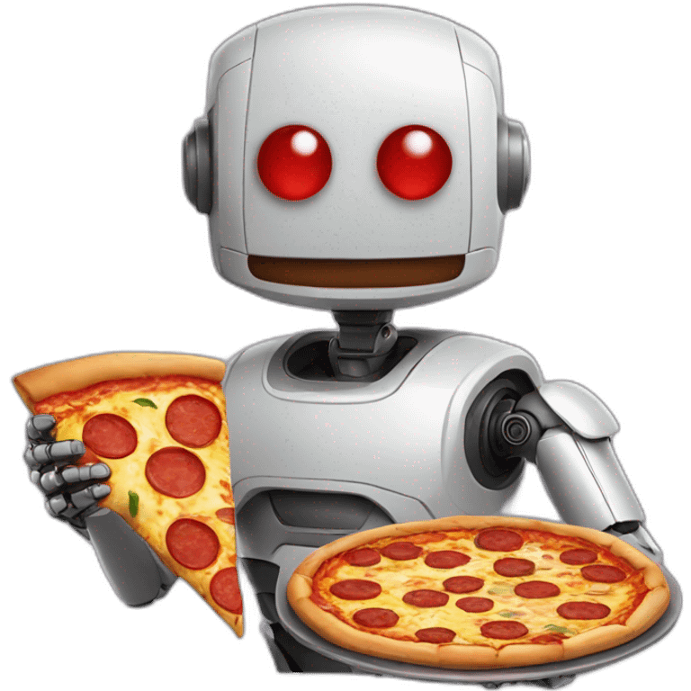 robot with pizza emoji