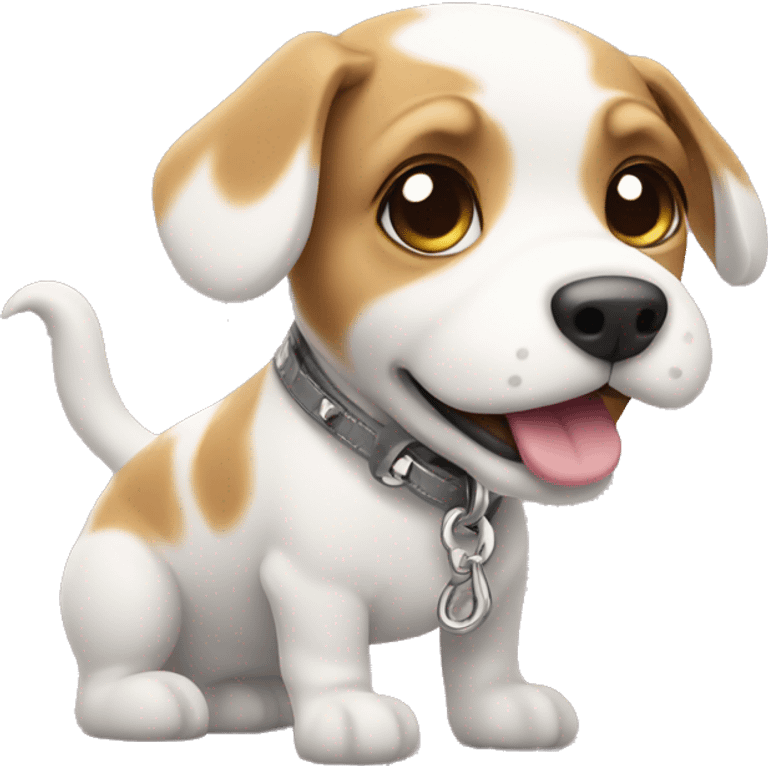 cute dog on leash emoji