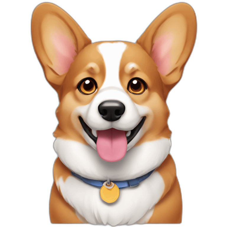 tricolor funny corgi emoji