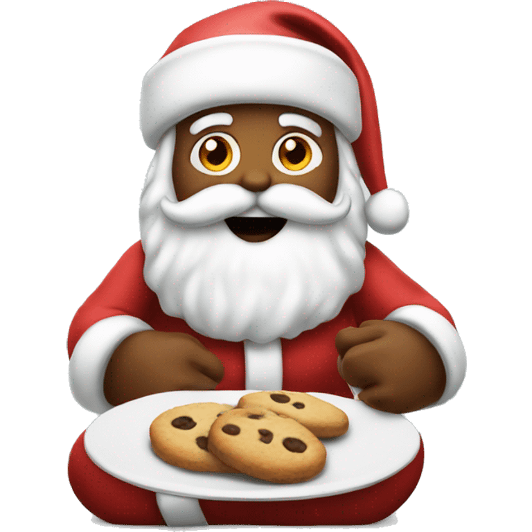 Santa eating a cookie  emoji