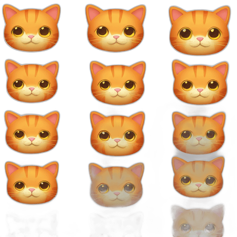 big orange cat kawaii style emoji