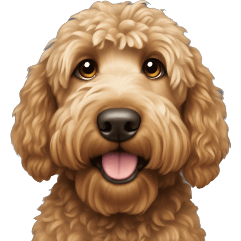 brown realistic goldendoodle dog  emoji