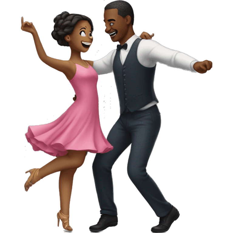 Man dancing emoji with girl dancing emoji emoji