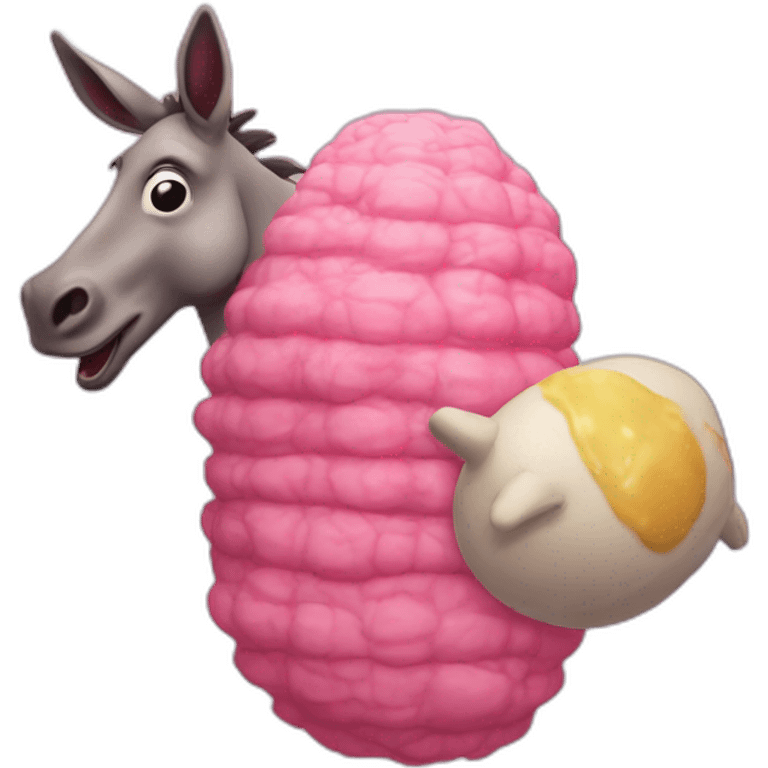 Mr Blobby eating donkey’s tail emoji